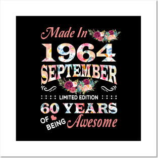 September Flower Made In 1964 60 Years Of Being Awesome Posters and Art